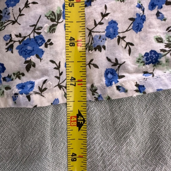 Tea Rose Blue & White Ditsy Floral Coquette Cottagecore Midi Dress Sz Small - Picture 6 of 7